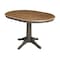 International Concepts 36 in. Round Extension Dining Table with Leaf and 4 Madrid LadderBack Chairs - 5 Piece Dining Set K45-36RXT-27B-C2-4 - alternate 2